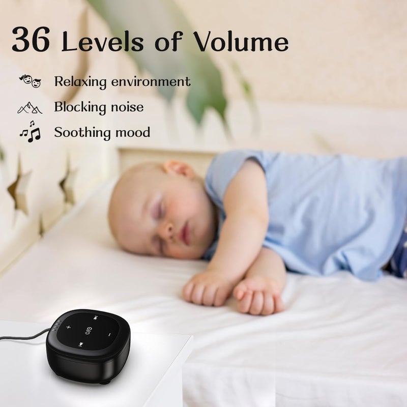 Hushing White Noise Sound Machine with 30 Soothing Sounds 36 Adjustable Volume Brown Noise Sound Machines for Sleep Office Privacy Bedroom 4 Timers Memory Function Sleep Sound Machine Baby Adult Elderly Care - Image 4